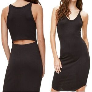 Wilfred Free Black Midi Open Back Yasmin Dress